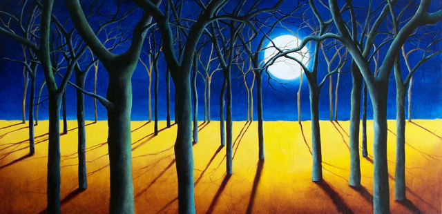 Tina Palmer - Night Shadows 18x36 original painting